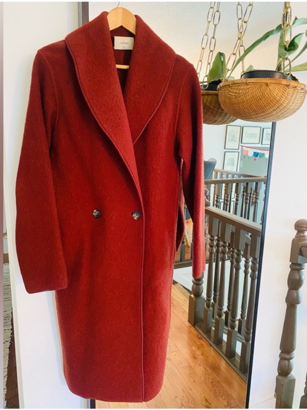 Cream Double-Breasted Wool Coat - Picture 6 of 6